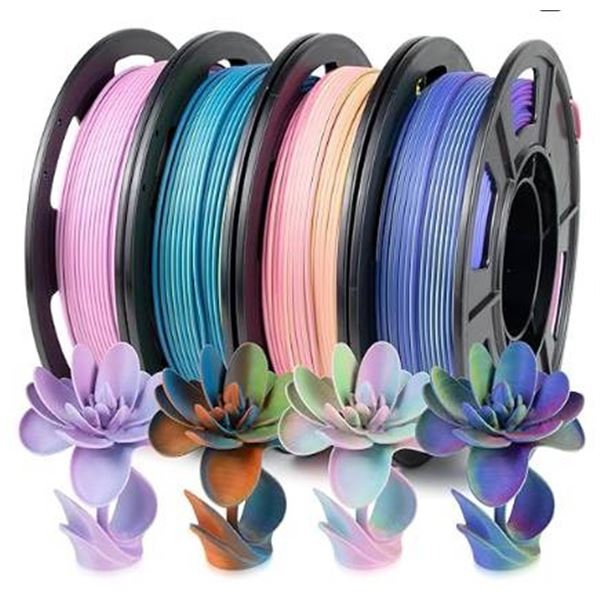iSANMATE Matte Tri Color Filament Bundle, 3-in-1 Color Rainbow Filament Bundle, 3D Printer Filament 
