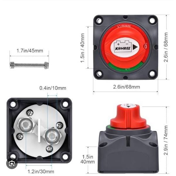 Kohree Battery Disconnect Switch 12V-48V 200A