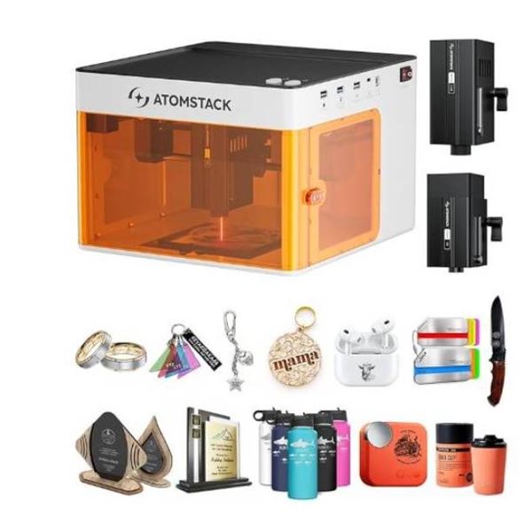 AtomStack P1 Laser Engraver, 350mm x 328mm x 250mm