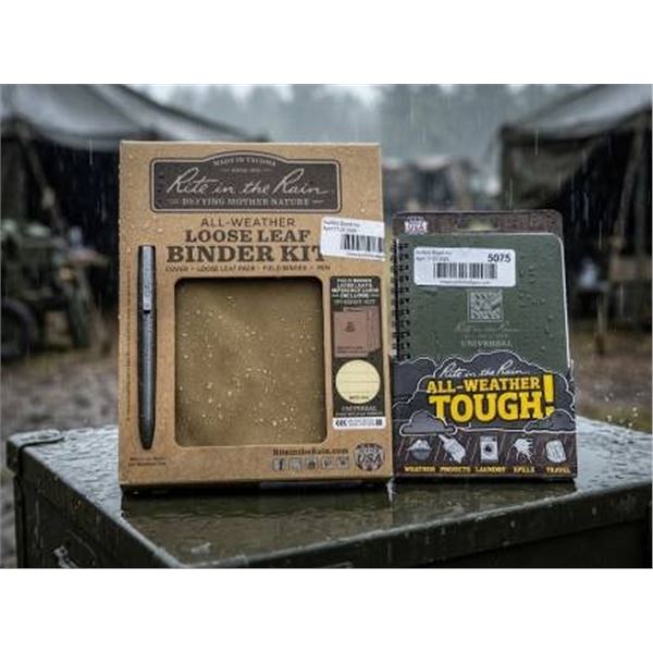 Rite in the Rain All-Weather Loose Leaf Binder Kit and Universal Notebook