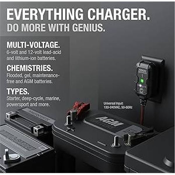 NOCO Genius 1 6V and 12V Battery Charger and Maintainer