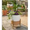 Image 1 : Rivet Mid-Century Ceramic Planter With Iron Stand