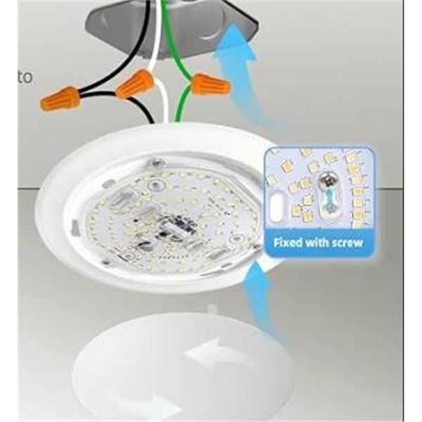 Ecoeler 5/6-Inch LED Disk Light 12-Pack, CDR616N-840WH-12PK, 16.5W, 120V/AC, White Trim