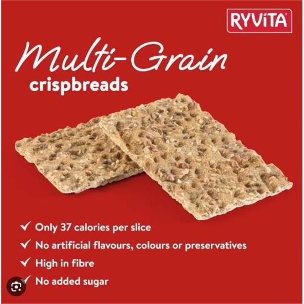 Ryvita Rye Crispbread Multi-Grain Multigrains, 12 x 250g