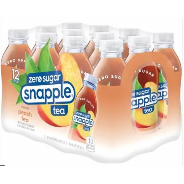 Snapple Zero Sugar Peach Tea, 12 x 473mL Bottles