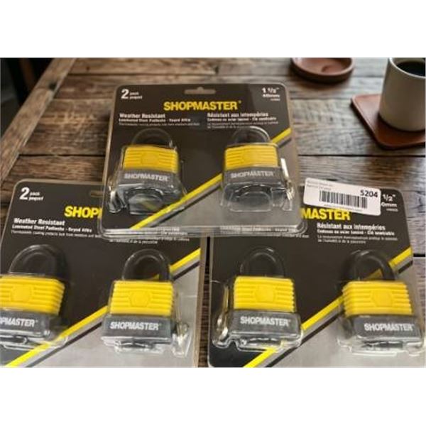 3 ShopMaster 2-Pack Weather-Resistant Padlocks (1-1/2 in, 40 mm)