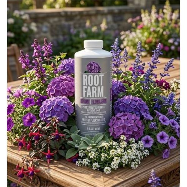Root Farm Part 2 Bloom Floral Nutrient 1-4-7 Lot of 6 Bottles, 473 ml Each