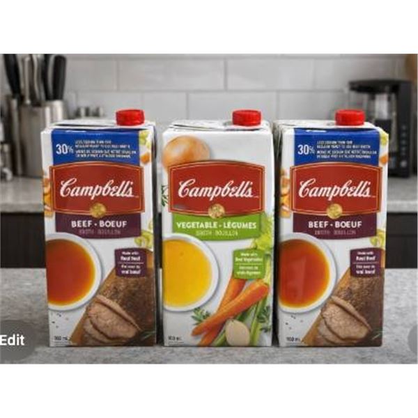 6 Campbellâ€™s Broths â€“ 2 Beef and 4 Vegetable, Ready-To-Use, 