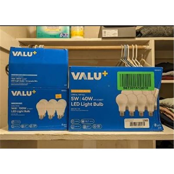 VALU+ LED Light Bulbs, 5W/40W, 8-Pack