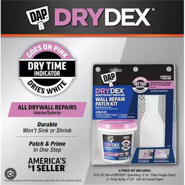 Lot of 3 - DAP Wall Repair Patch Kit, DRYDex, 12345