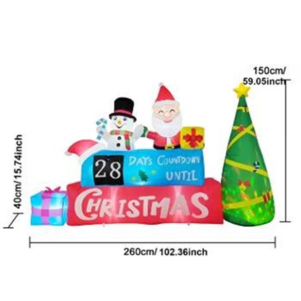 8ft Inflatable Christmas Countdown Decor
