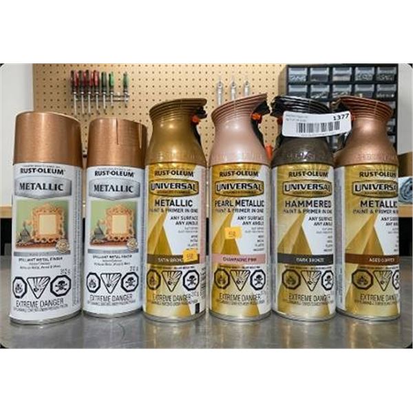Lot of 6 assorted Rust-Oleum Universal Spray Paint Set
