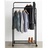 Image 1 : Metal Garment Rack with Shelf and Wheels