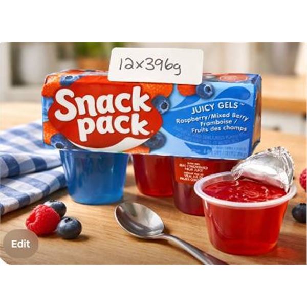 Snack Pack Juicy Gels 12x39g Raspberry/Mixed Berry flavor