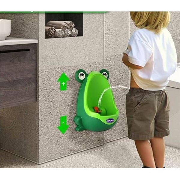 AOMOMO Frog Potty Training Urinal for Toddler Boys Toilet with Funny Aiming Target (Green)