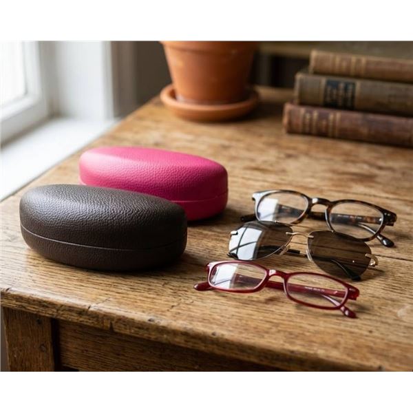 Lot of 2 Eyeglasses and Sunglasses Cases â€“ Brown and Pink