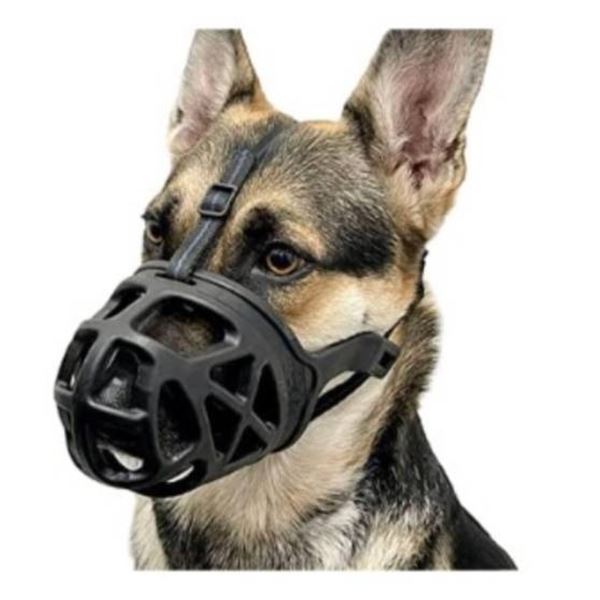 BARKLESS Dog Muzzle, Basket Muzzle for Large Dogs (Size L, Black)