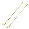 Image 1 : Briout 2-Piece 12-Inch Gold Shaker Bar Spoon Set