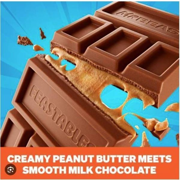 Box of 10 Mr Beast Worldâ€™s Best Chocolate Peanut ButterÂ Bar 60g Each