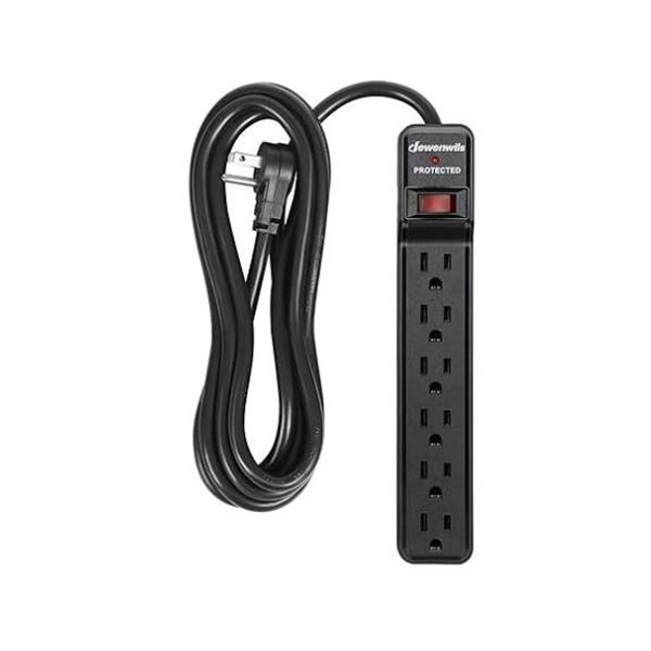 Dewenwils 6-Outlet Surge Protector, 10' Long Cord, CHOU610A1, Black
