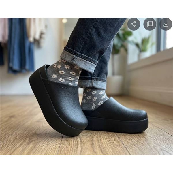 Crocs Black Platform Slip-On Clogs with Size 8
