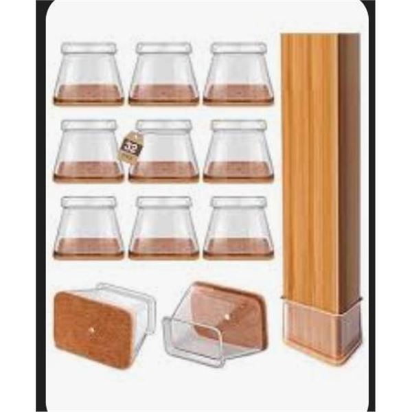 Chair Leg Floor Protectors Square Chair Leg Protectors for Hardwood Floors Silicone Caps Felt Streng