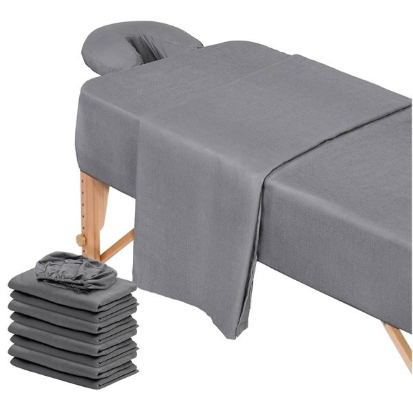 Lot of 4 Sets - Massage Table Sheet Set, Grey