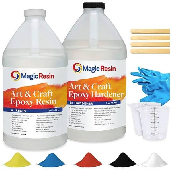 Magic Resin | Epoxy Resin Kit for Art & Craft | 2 Gallon (7.6 L) 256oz | UV Resistant & Odorless | C