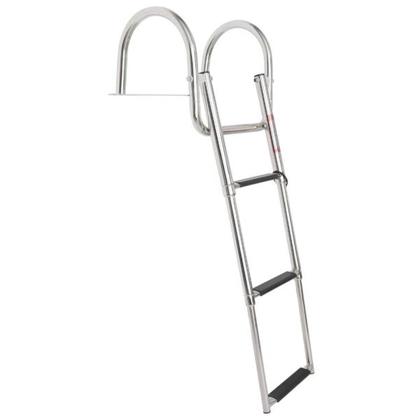 Amarine Made Boat Ladder Stainless Steel in-Board 3 Steps Telescoping Ladder Folding Dock Ladder for