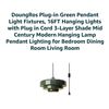 Image 3 : DoungRos Plug-in Green Pendant Light Fixture, 16FT Cord, 3-Layer Shade Design