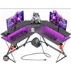 Image 2 : Seven Warrior GD005-BK58-B-SR Gaming Desk With Power