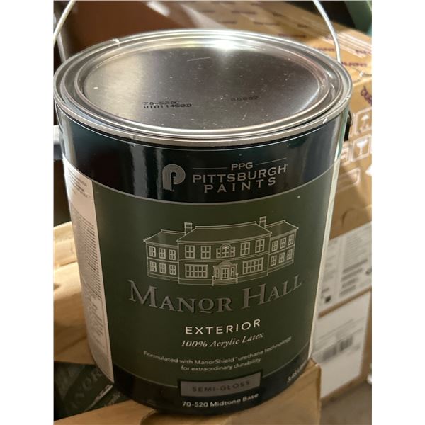 Lot of. 4- PPG Pittsburgh Paints Manor Hall Exterior Acrylic Latex 70-520 Midtone Base