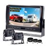 Image 1 : Dual RV Backup Camera System: 7" Monitor with Split Screen No Lag Easy Installation Plug and Play HD