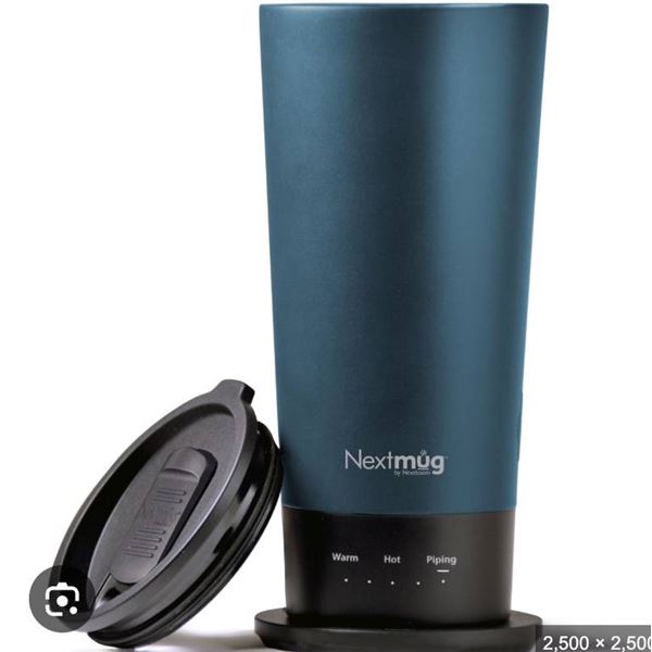 Nextmug Go - Temperature-Controlled, Self-Heating Travel Mug (Slate Blue - 16 oz.)