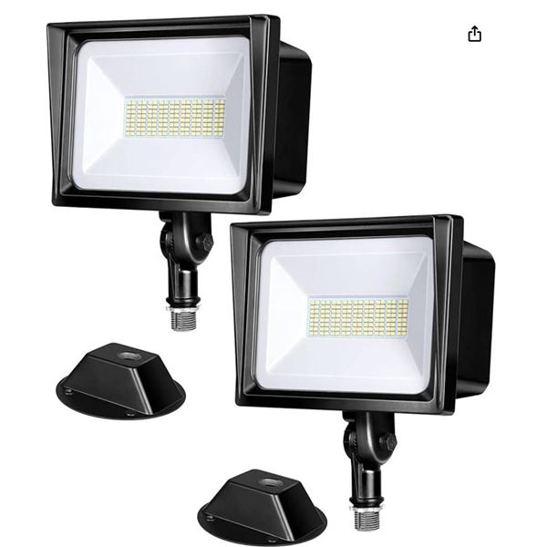 Dewenwils HFLB02A LED Knuckle Flood Light, 65W, 2-Pack, For Outdoor Use
