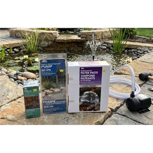 SmartPond Pump, Nozzle Kit, and Replacement Filter Pads Set