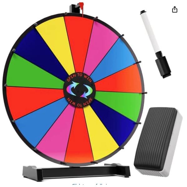 18" Heavy Duty Colorful Spinning Prize Wheel with Adjustable StandÂ