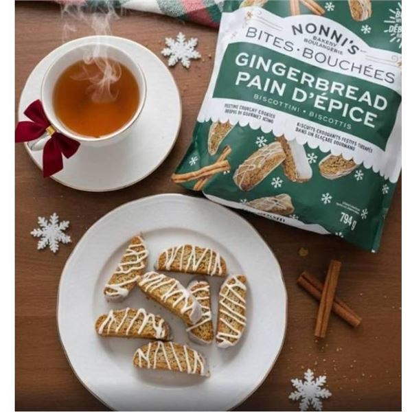 Nonni's Bakery Bites BouchÃ©es Gingerbread Biscotti 794g Lot of 3