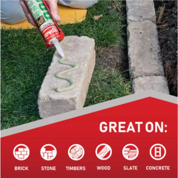 7 Tubes of LePage PL 600 Landscape Block Adhesive, 825 mL