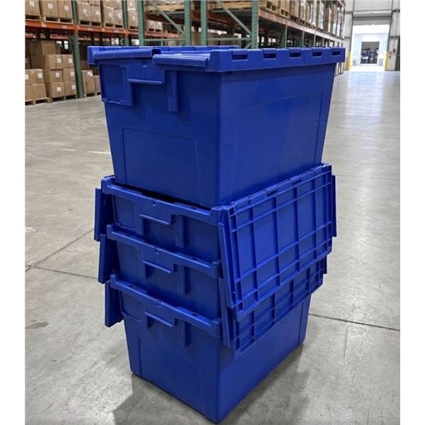 ot of 4 - Stackable Plastic Storage Bins With Lids