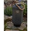 Image 1 : Hexagonal Black Solar Lantern with Rope Handle and LED Lights
