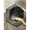 Image 3 : Hexagonal Black Solar Lantern with Rope Handle and LED Lights