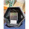 Image 4 : Hexagonal Black Solar Lantern with Rope Handle and LED Lights
