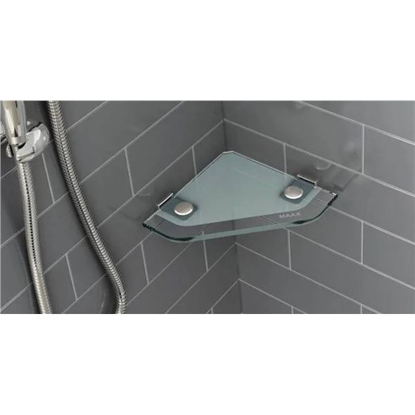 Â Lot of 2 MAAX Corner Glass Shelf, 9 in x 9 in