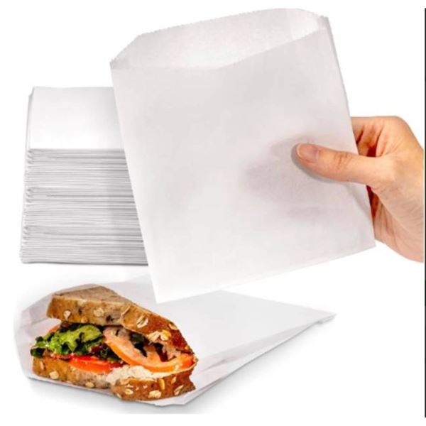 Lot of 4 - 4 6x2x9 Inch Large Dry Wax Sandwich Bags, Case of 1000