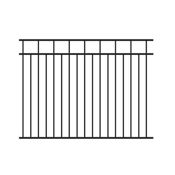 Kool-Ray 1 x 48 x 72-in Powder-Coated Black Aluminum Section Fence