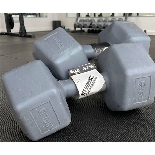 Pallet of Gray 20 LBS Dumbbells -APPROX 20 SETS