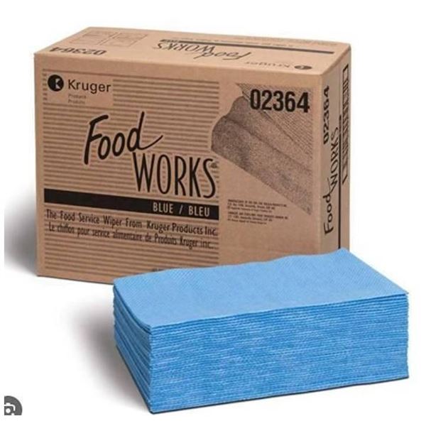 Kruger Food Works Blue Wipers, 150 Ct Box