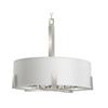 Image 1 : Allen + Roth 5-Light Jaelyn Chandelier in Satin Steel Finish with White Fabric Shade