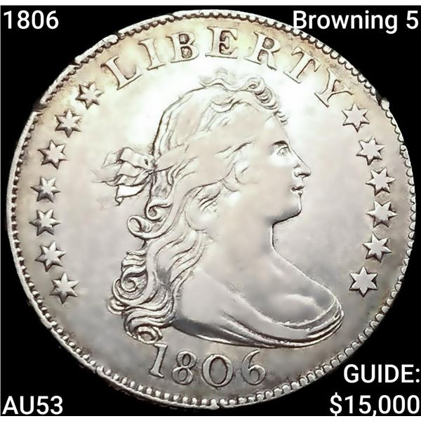 1806 Browning 5 Draped Bust Quarter CLOSELY UNCIRCULATED